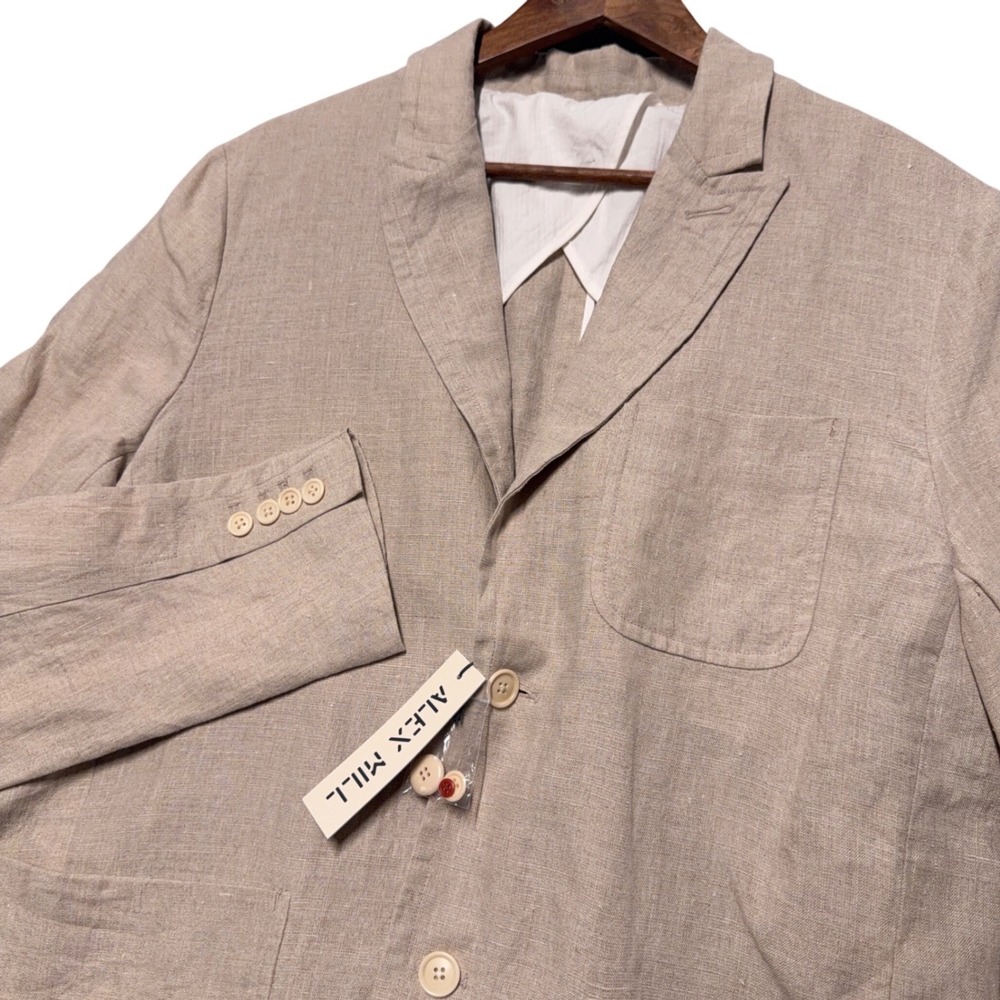 Alex Mill Mercer Blazer Mens Medium Flax Linen Unstructured Sport Coat NEW $225